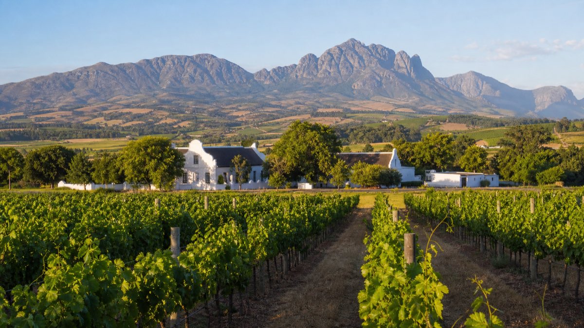 Vineyards and mountain views in Stellenbosch